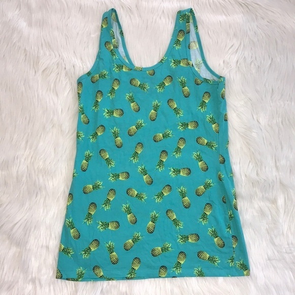 No Boundaries Pineapple Print Tank Top Size XL - Picture 2 of 4